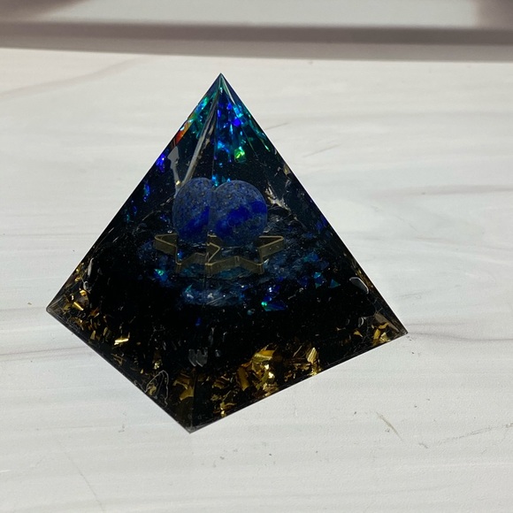 Lapis Lazuli Obsidian Orgone Pyramid  Generator | Reiki - Picture 4 of 10